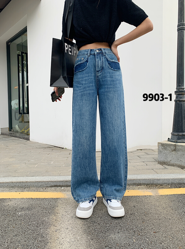 Original price 63.16! New year in early spring! [Mina] cotton stretchless mopping jeans 9903-1# LSW