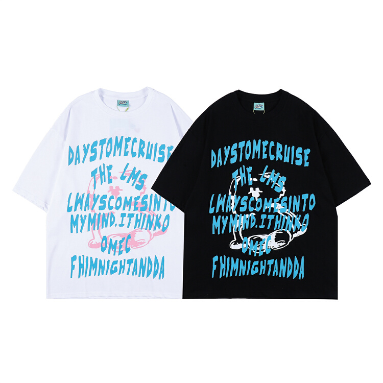 [BNL] Unisex personalized letter printed short sleeve T-shirt 450# ZZL