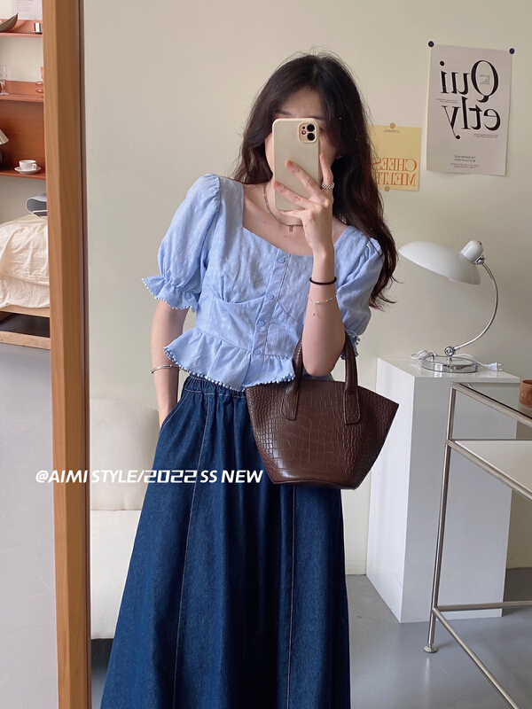 [aimistyle] temperament square collar design sense of minority shirt 10859# HBx