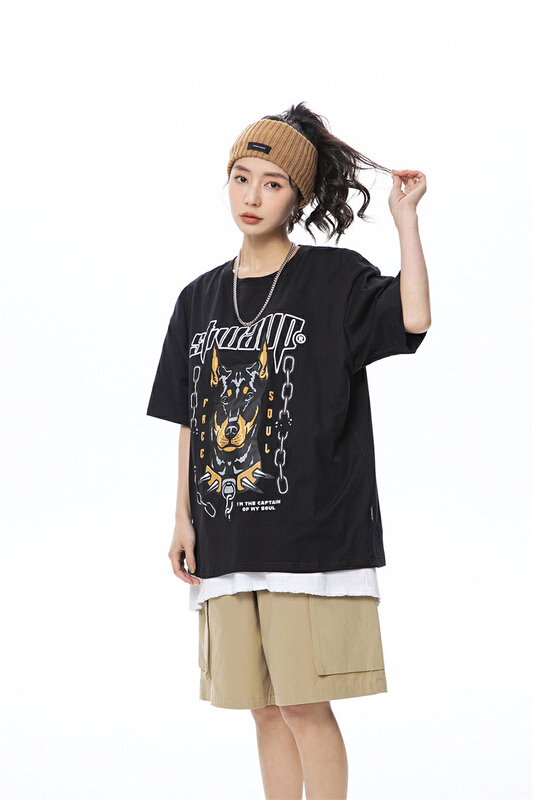 New in early summer! [Tess] printed fashion high street style short sleeve T-shirt stit074# ZZL