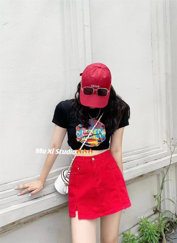 [Muxi] Korean versatile high waist denim skirt ys2-8809# WPL