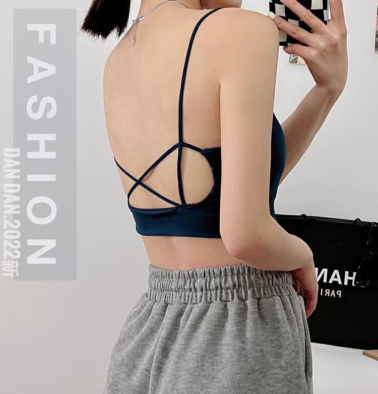 New year in early spring! [Yaya] cross back fixed cup versatile beautiful back underwear 9812# WY