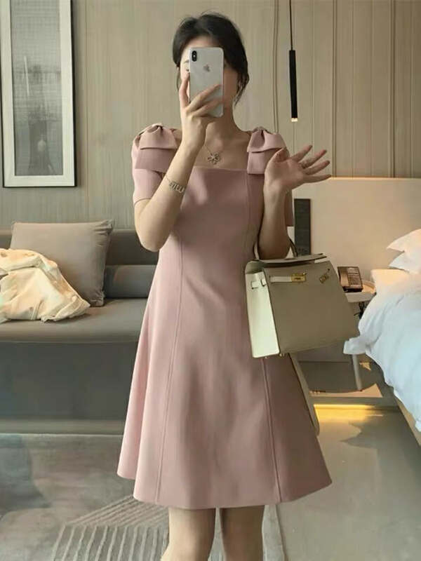 [Kiki studio] ladies and celebrities temperament dress (bow can not be removed) ys1-5843# hjy