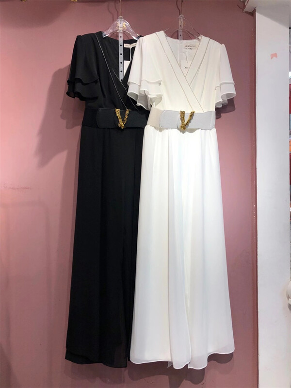 [sheen] temperament V-neck slim Jumpsuit (with belt) 359# JJ