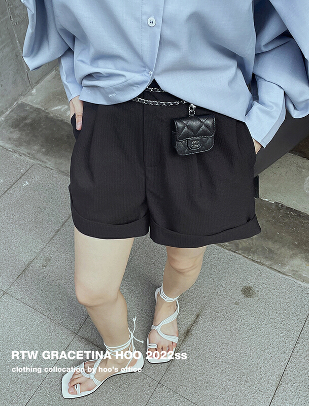 New year in early spring! [gracetina Hoo] high waist slim casual shorts k8103# zxl