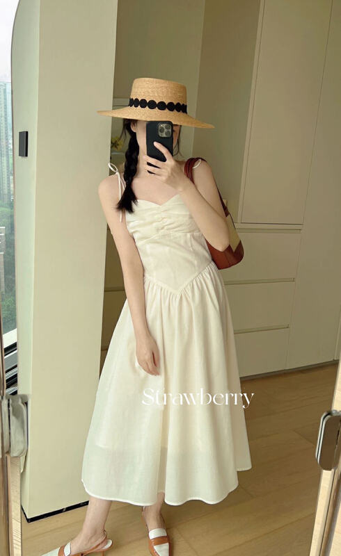 goods in stock! [strawberry] Korean textured lady suspender dress s865# L