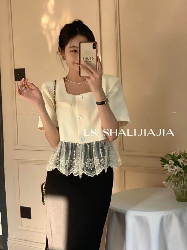 goods in stock! [LS] color blocking fashion classic blouse 60071# WPL