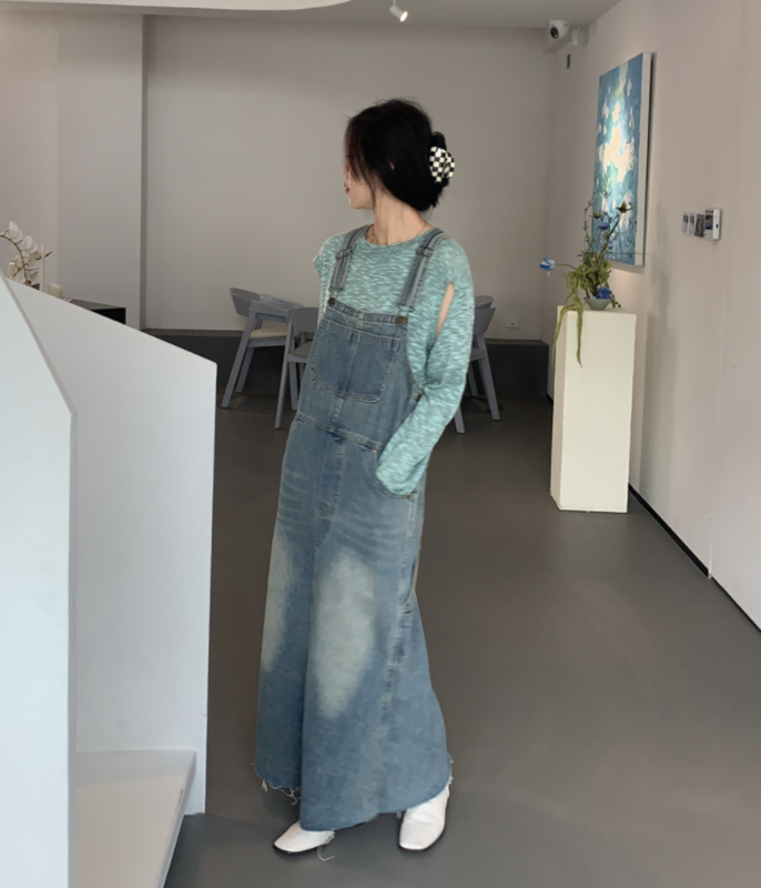 New year in early spring! [Hua Muzi] contrast color straight tube loose strap pants 30241# zxl