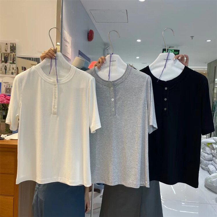 In early summer! [cool woman] simple and versatile foreign style Pullover short sleeve T-shirt wt097\cls