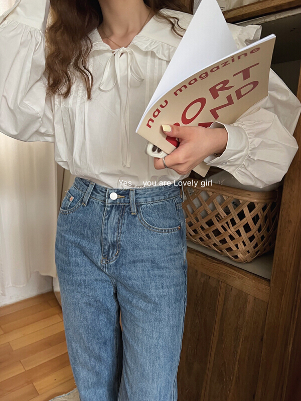New year in early spring! [love] Korean version of fashion temperament, slim baby collar shirt (only shirts) s0837# HBx