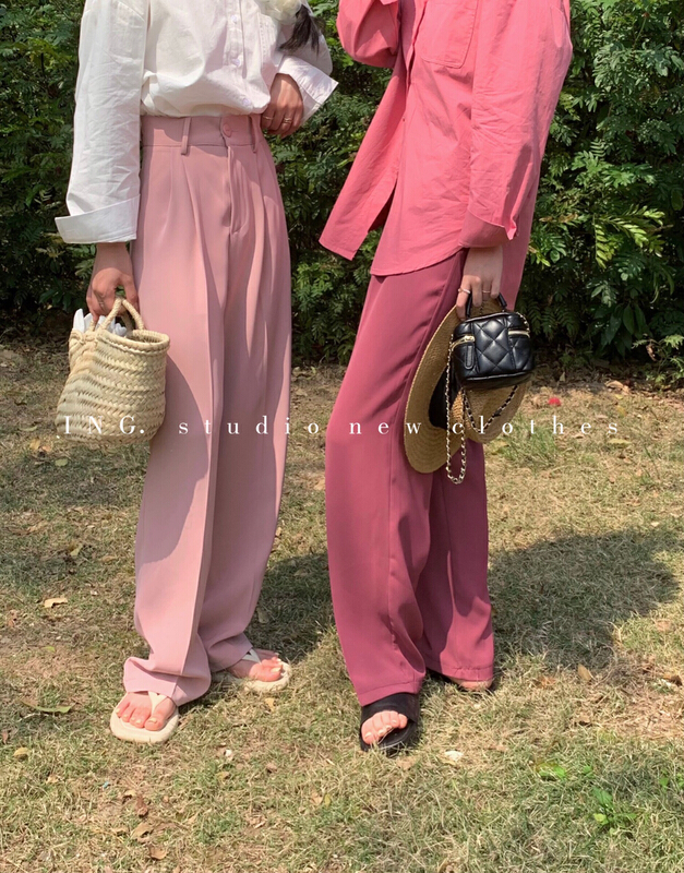 New year in early spring! [ing] simple vertical feeling and versatile wide leg casual pants 7610# HBx