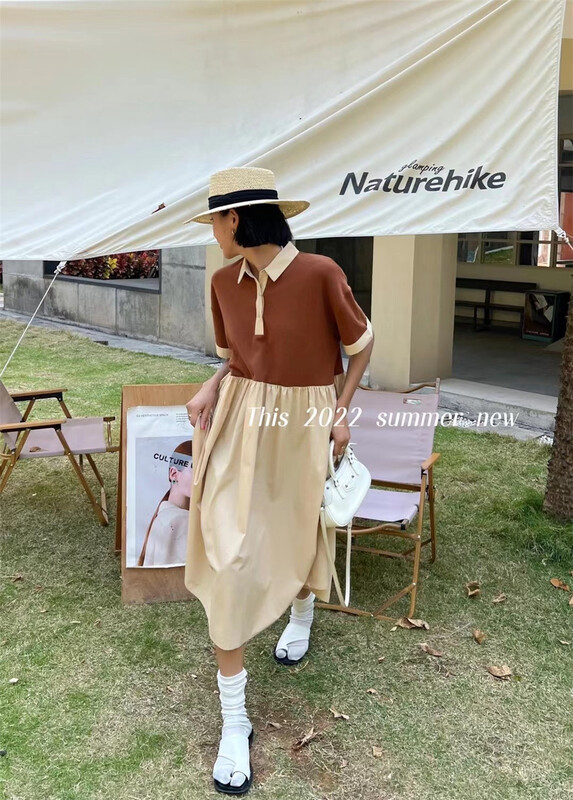 [this] Korean polo collar age reducing slim dress kt424# CSX