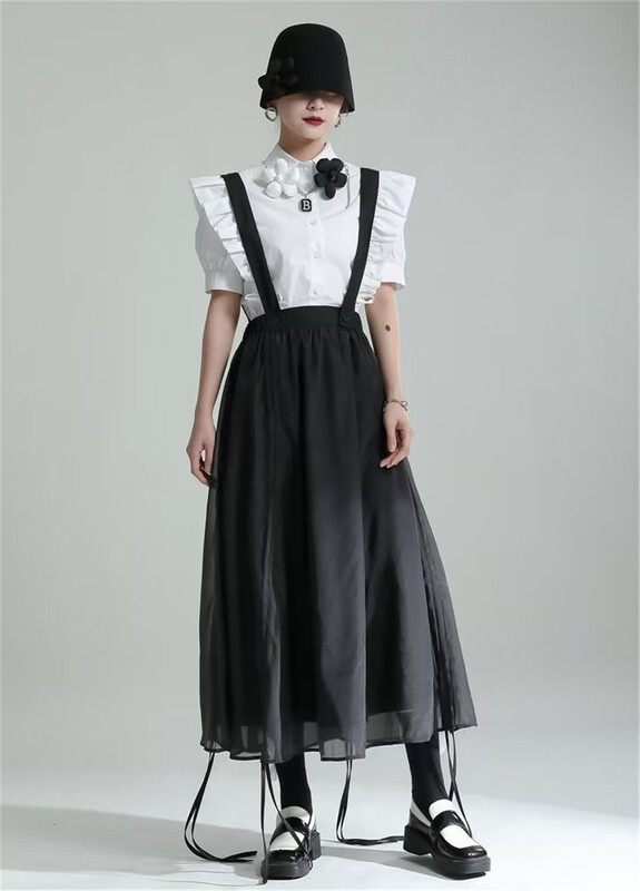 New in early summer! [Z & C] design sense vintage fashion shirt (detachable with small flowers) 3106# LSW