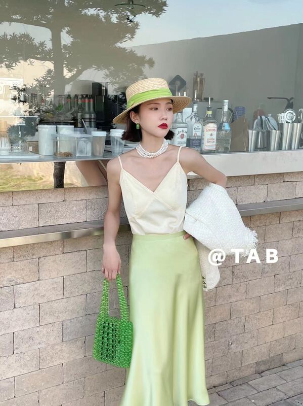 New year in early spring! [tabmini] simple solid color suspender vest c19186# WPL