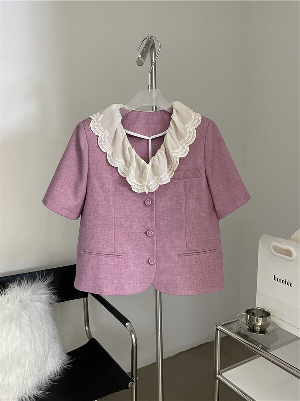 New in early summer! [lemon tree] small minority design single breasted shirt 66218# XYY