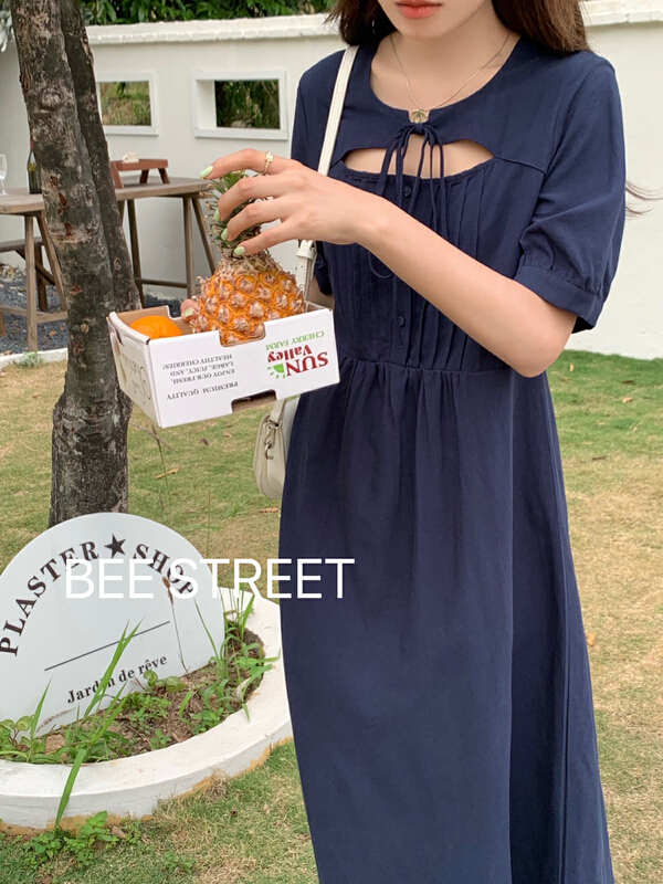 New in early summer! [bee Street] simple and versatile loose dress 9147# lwy