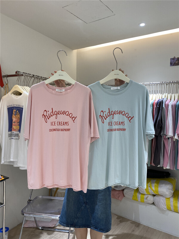 [we are young] Korean fresh letter printed short sleeve T-shirt 088# zxx