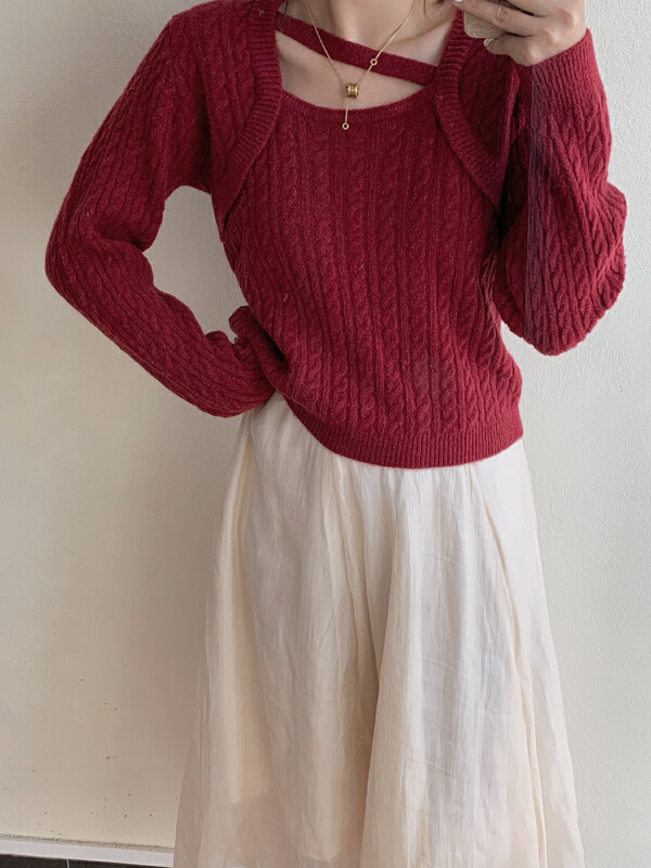 New year in early spring! [MK] gentle and fashionable U-neck Pullover Sweater 8058# hjy
