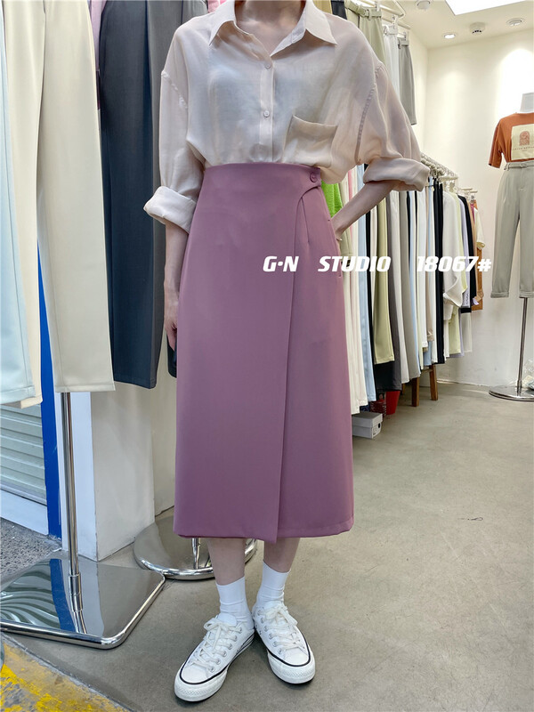 New year in early spring! [g · n] Korean mid length high waist skirt 18067# hjy