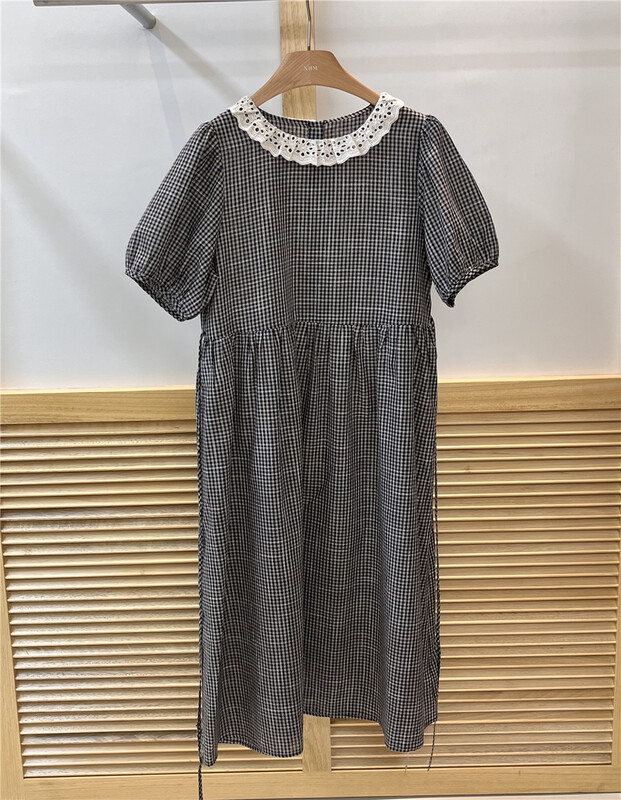 [xhm] lady round neck bubble sleeve dress 2059# zjy