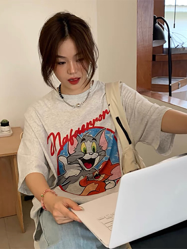 [lab eeda] American cartoon loose pattern short sleeve T-shirt 3043# ozq