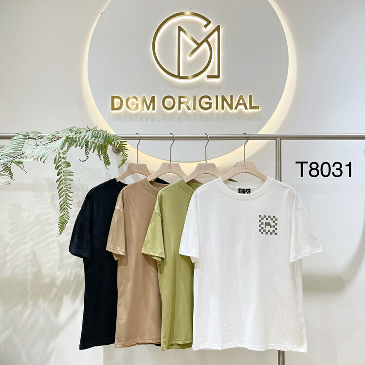 [DGM] simple solid color comfortable short sleeve T-shirt t8031# ZZL