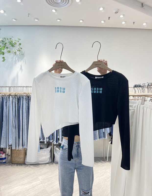 New in early summer! [iris iriisy] round neck Korean aging long sleeve T-shirt 706# LSL