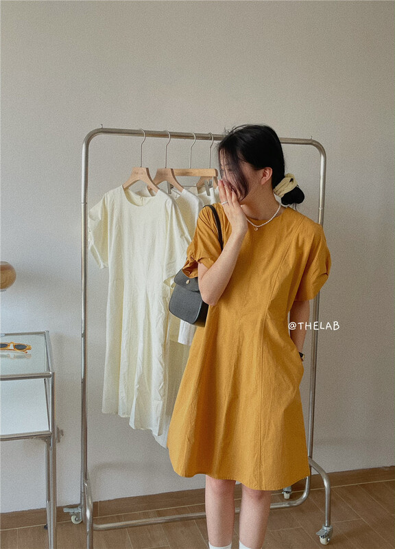 [the lab] Korean simple medium length dress 2158# zxx