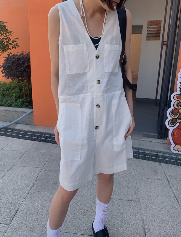 goods in stock! [YST] Japanese loose double pocket button Jumpsuit 7008# XJ