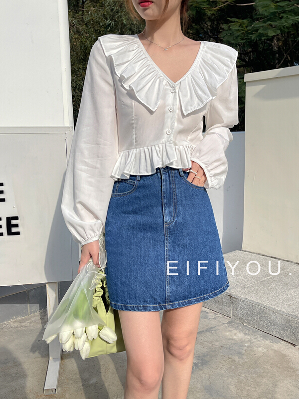 New year in early spring! [EI fi you] classic versatile denim skirt 1970# LSL