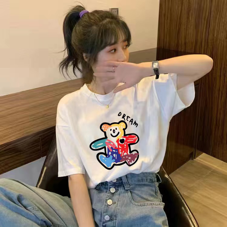 New in early summer! [three thousand gold] Korean cartoon printed short sleeve T-shirt 00130# ll