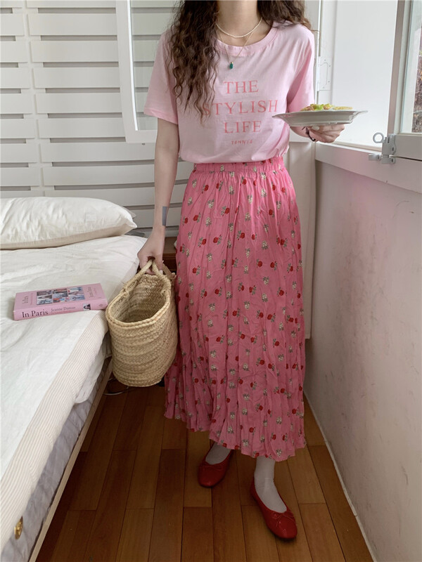 goods in stock! New in early summer! [A-One] Korean Ladies' floral skirt 5527# hjy