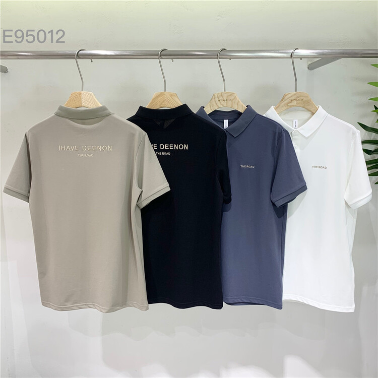 [wild] simple letter comfortable polo shirt e95012# ZZL