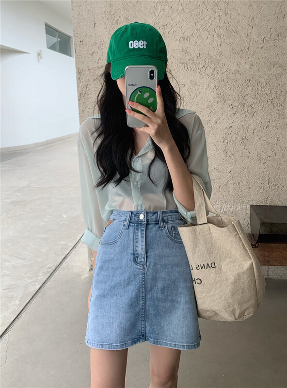 [speed cow] Korean casual small slit denim skirt 5228# cqw