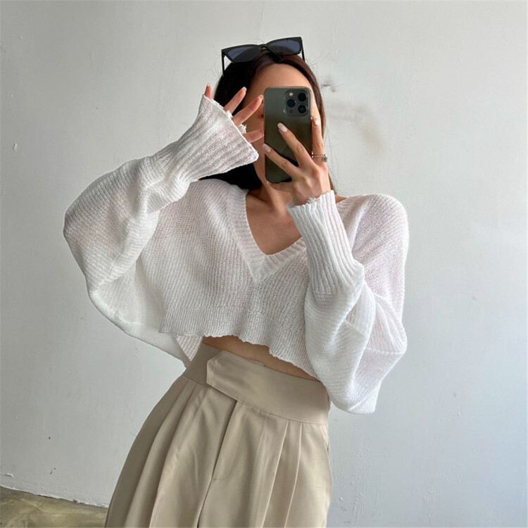 [fox] Korean long sleeved solid small shirt 1831# WTT