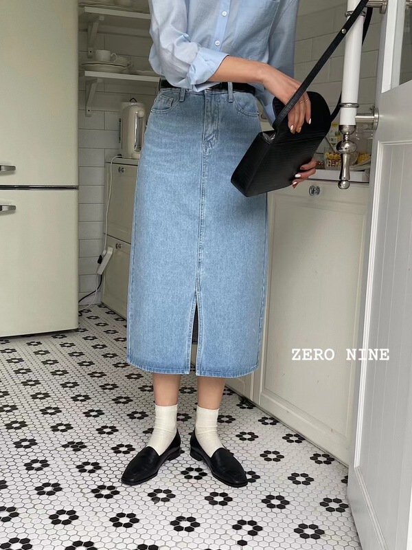 New in early summer! [zero-nine 09] Korean high waist denim skirt 2002# HBx