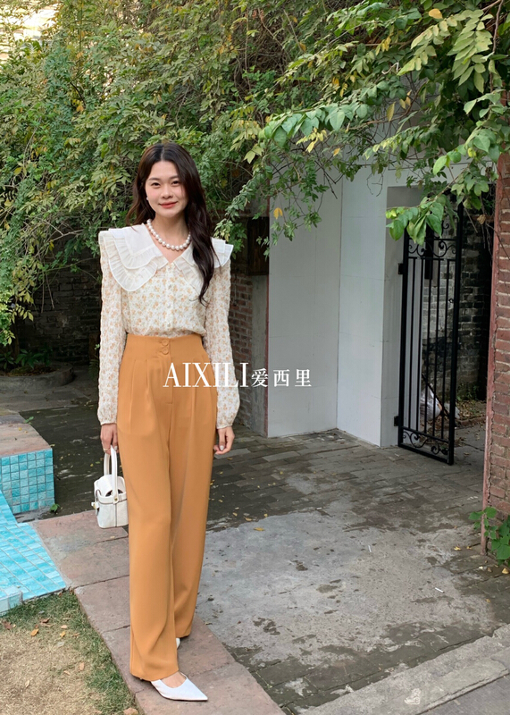goods in stock! [aixili aisili] Korean floral lady blouse 6222# ozq