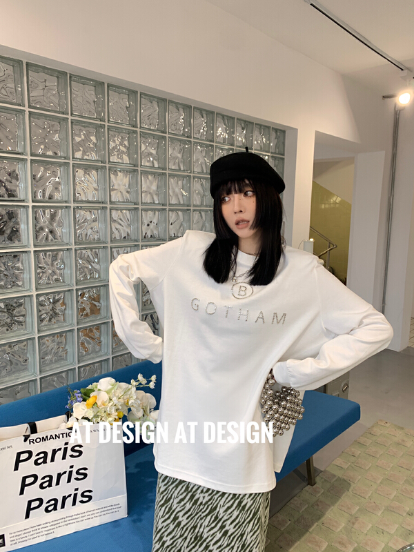 New year in early spring! [at] casual round neck with drill shoulder pad sweater 56925# LSL
