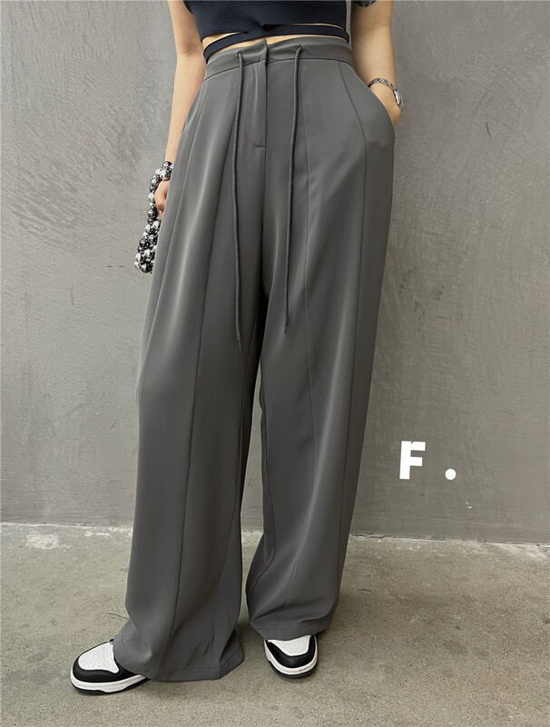 【F】 Korean wide leg versatile thin trousers 6105# zxx