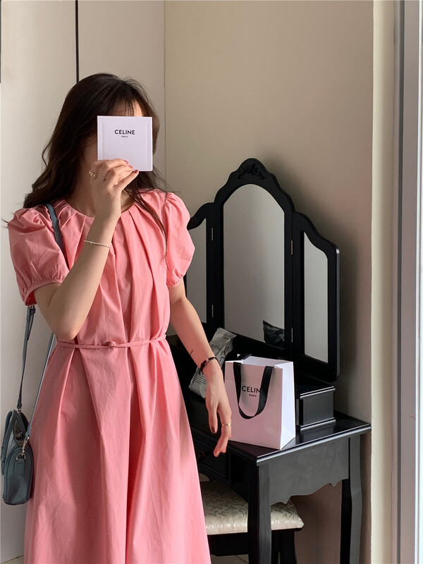 New in early summer! [I think] Korean fashion temperament lace up dress (with belt) (only dresses) 66298# CLS