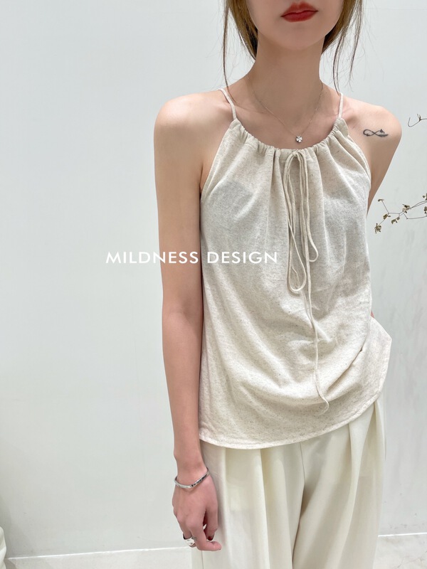 New in early summer! [mildness] simple cotton hemp soft vest / sling zy078# ZSY
