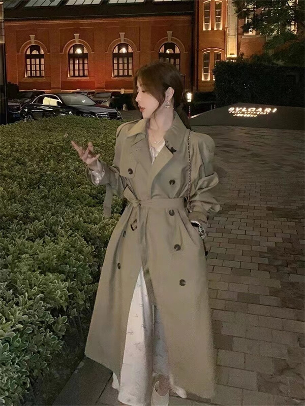New year in early spring! [SHQ] Korean breasted lace up windbreaker (with belt) 9602# WTT