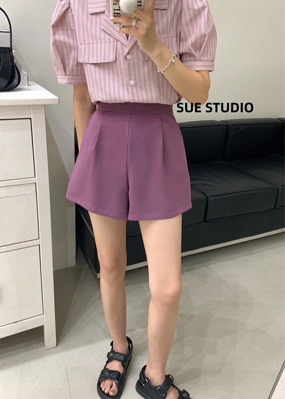 [Sue studio] Korean high waist slim casual shorts 99982# zjy