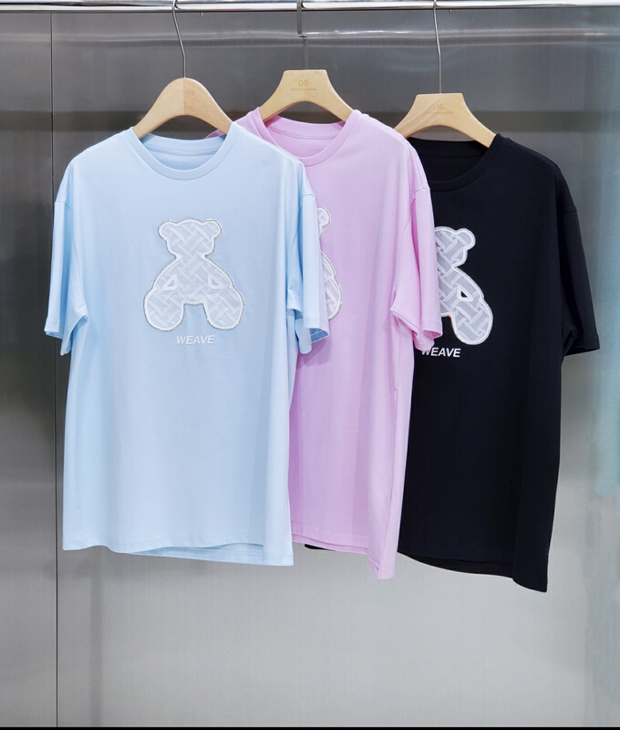 New year in early spring! [DS] Korean bear Nail Drill short sleeve T-shirt 38833# XYJ