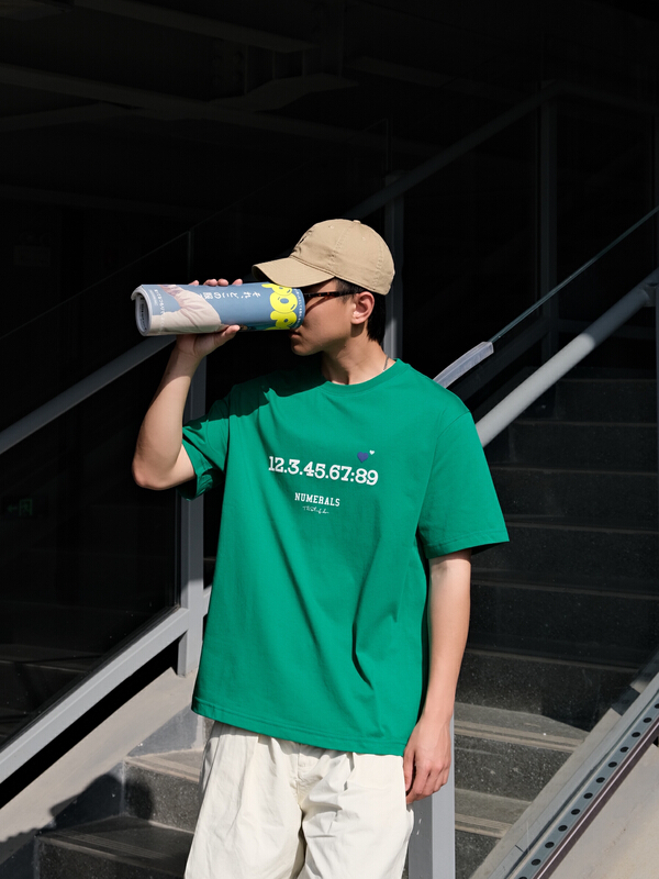 [quick simple] round neck loose foam printing short sleeve T-shirt 22703# ZZL