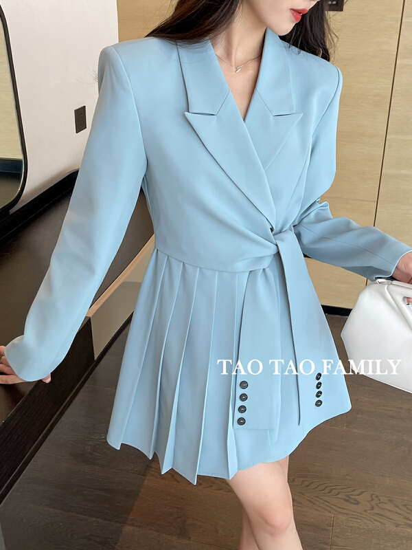 goods in stock! New year in early spring! [Taotao family] temperament pleated suit dress 3301# lwy