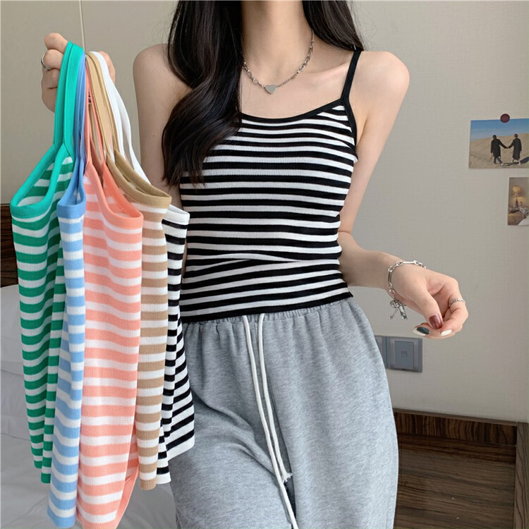 [f · P] striped slim comfort vest / suspender 96107# HBx
