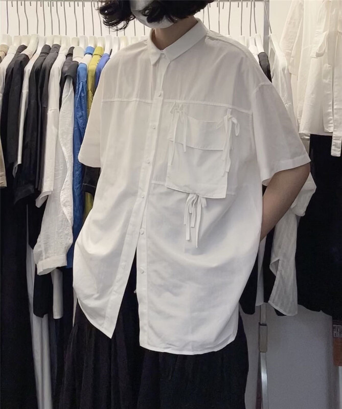 [three and two] fashion ribbon basic versatile shirt 67152# L