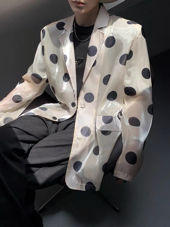 [c.h.z] design sense niche laser wave point Organza sunscreen shirt (only suits) 78036# WTT