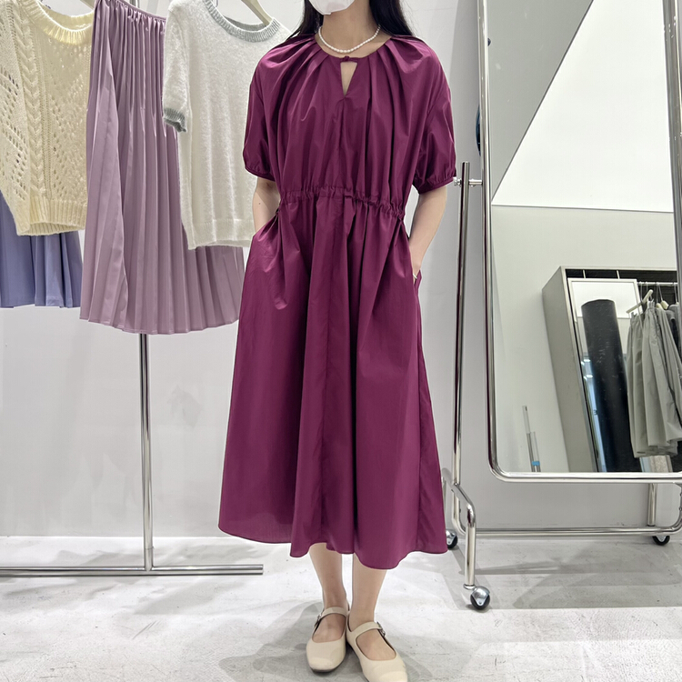New in early summer! [alive] Korean drawstring waist closing dress 13166# lwy